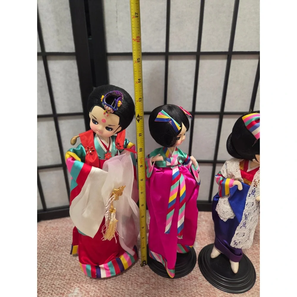 Vintage So Yea Doll Institute Korean Traditional Hanbok Dolls Set of 3 Seoul